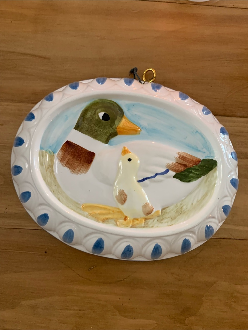 Vintage Hand-Painted Ceramic Duck mold Wall Hanging